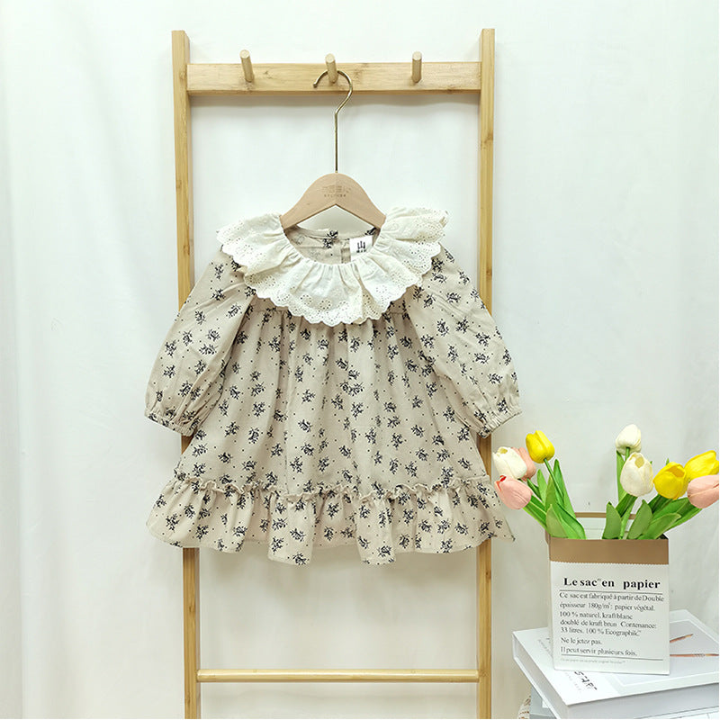 Vestido Floral de Manga Larga para Bebé 🌸
