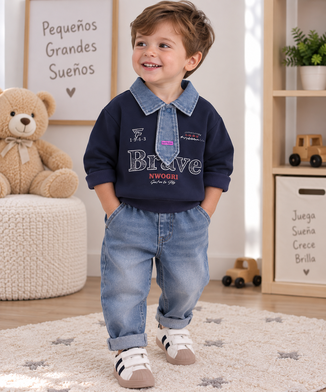Conjunto de 2 Piezas para Bebé Niño con Corbata 💙👶