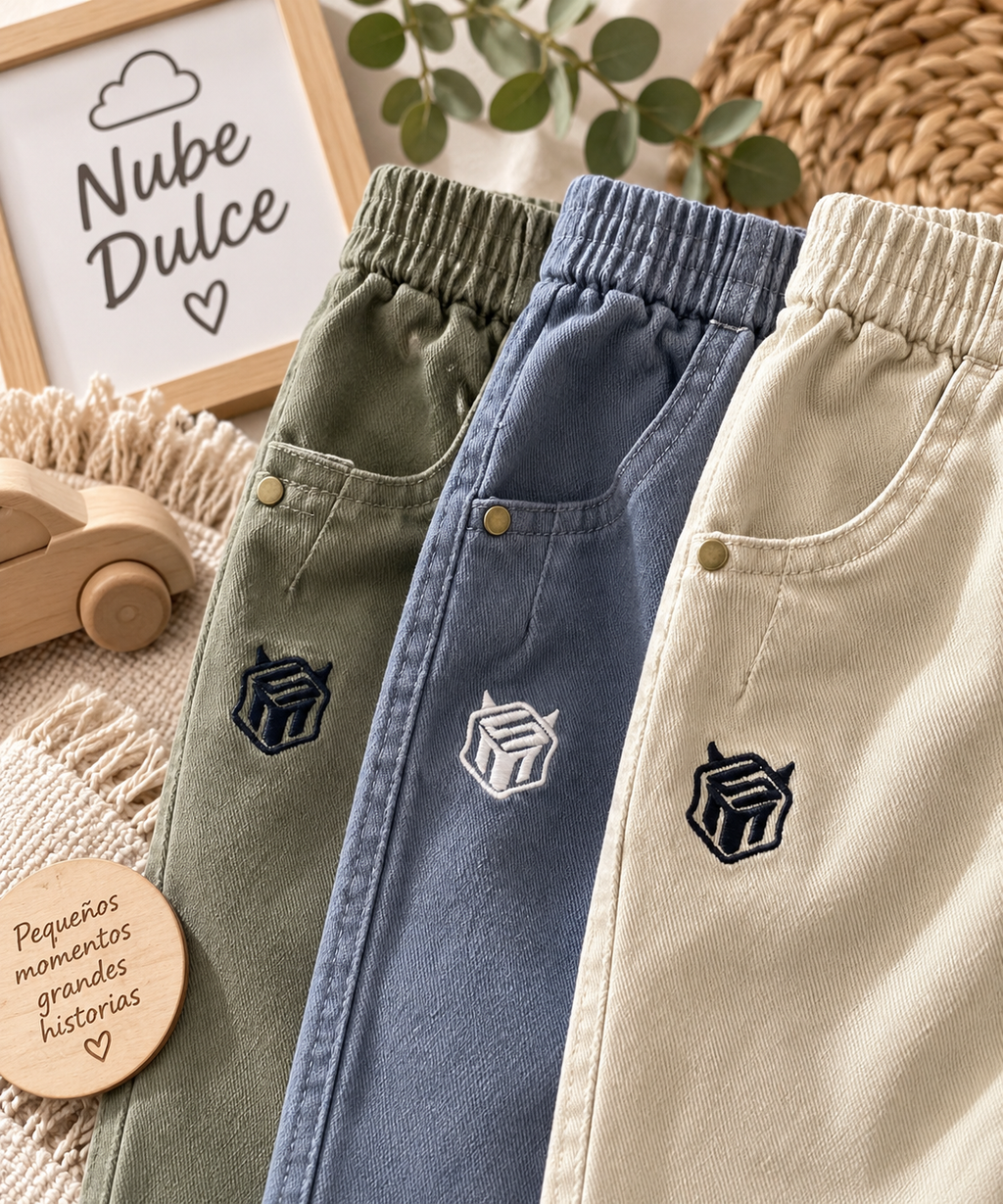 pantalón Infantil Casual con Cintura Elástica