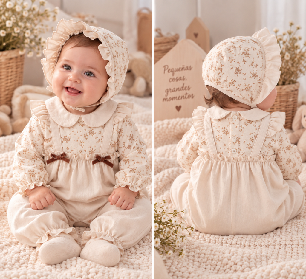 Pelele Bebé Niña “Dulce Encanto” 🤍🌸