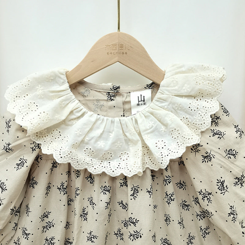 Vestido Floral de Manga Larga para Bebé 🌸