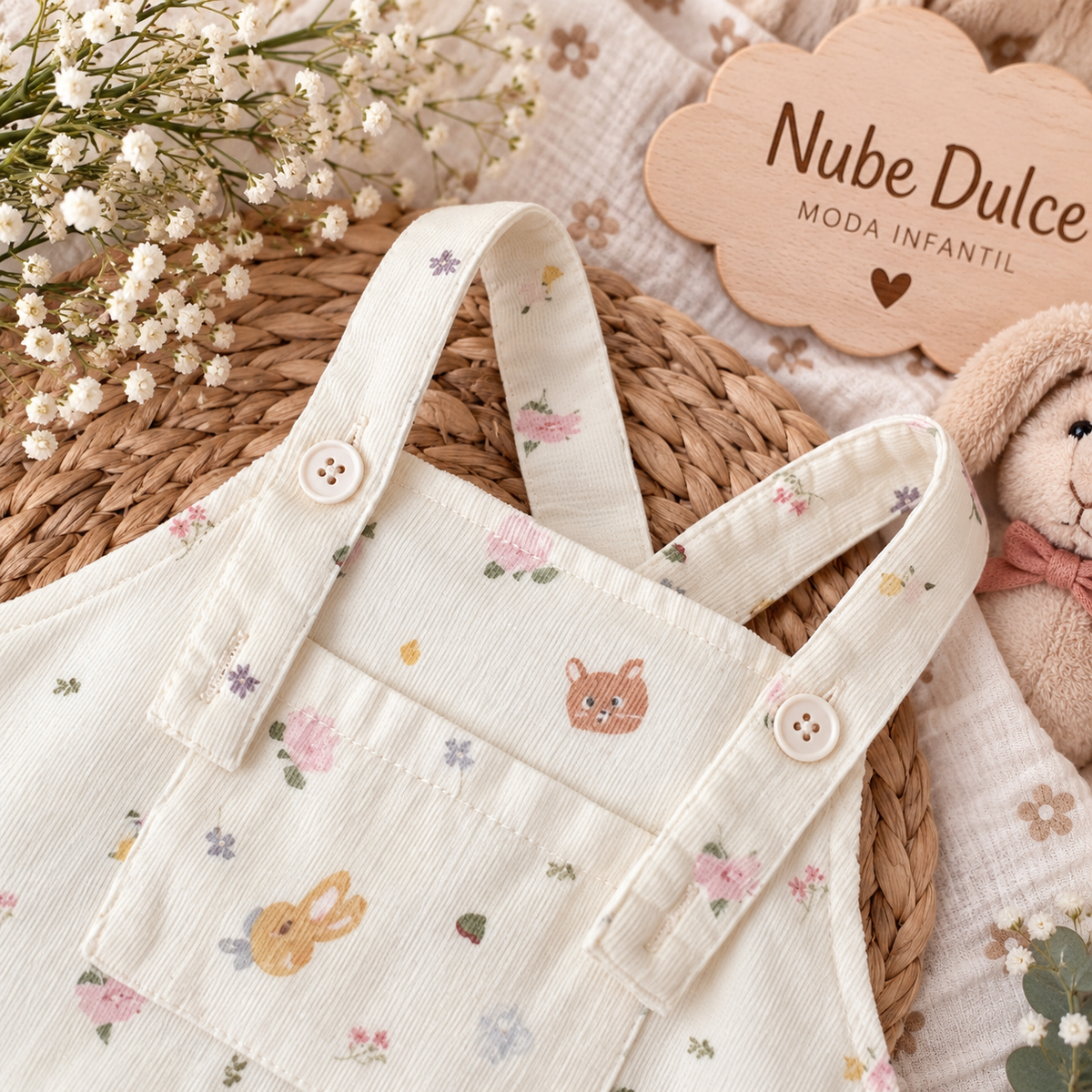 Conjunto de Pana para Bebé Niña 🌸🤎