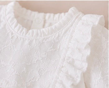 Pelele Vestido de Encaje Blanco con Volantes y Braguita | Nube Dulce