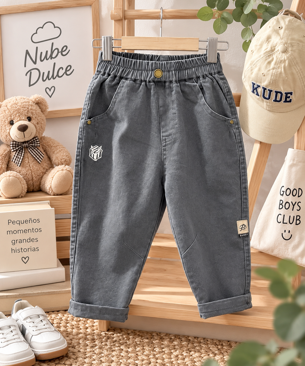 pantalón Infantil Casual con Cintura Elástica