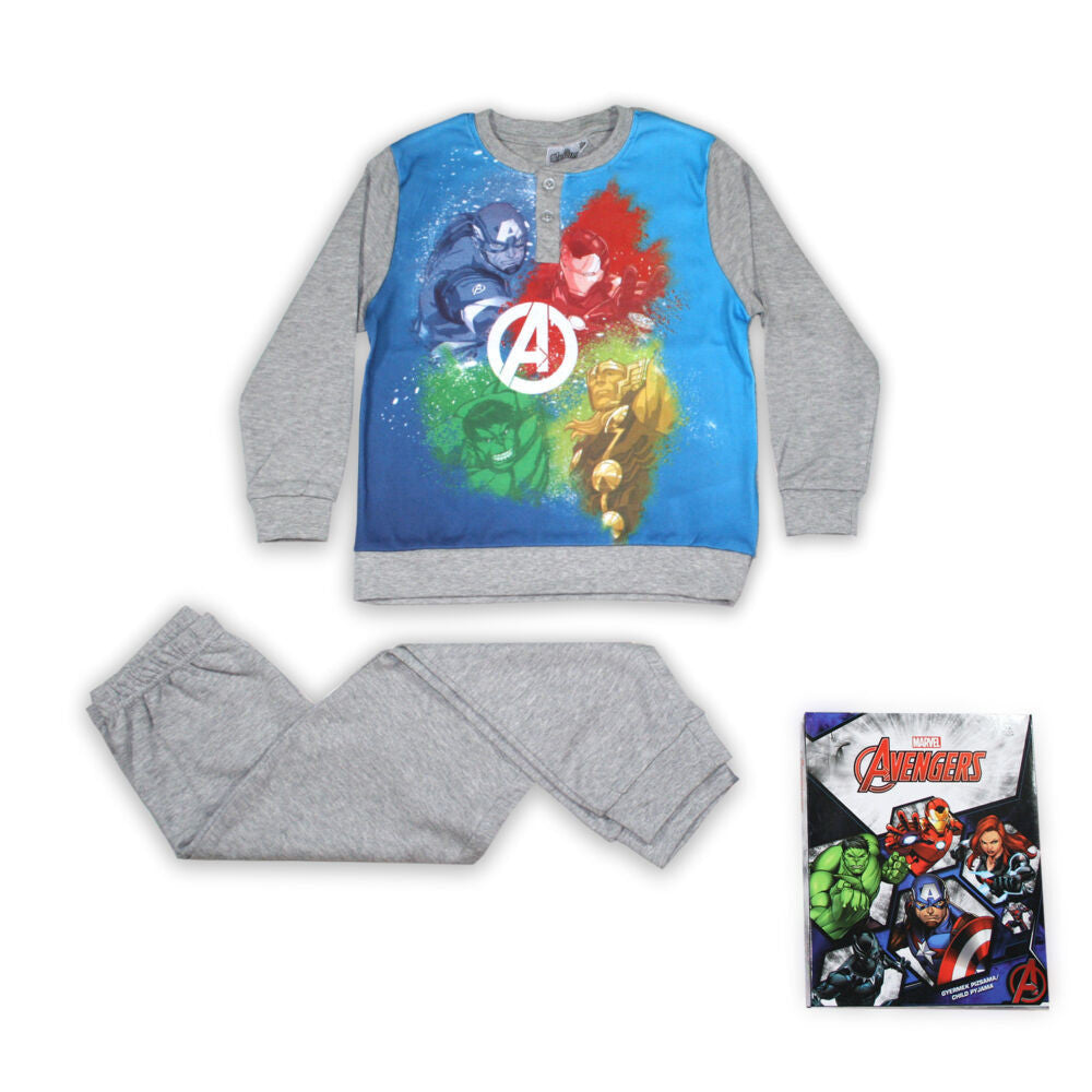Pijama de invierno Infantil de Avengers - Gris y Azul/Talla 110