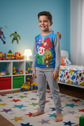 Pijama de invierno Infantil de Avengers - Gris y Azul/Talla 110