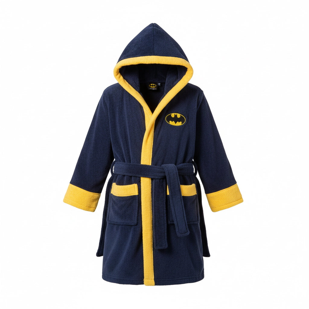 Bata Batman Azul con Capucha para Niño | Tallas 98-104
