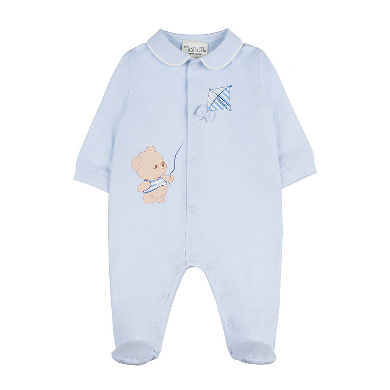 Pijama con broche de clip azul