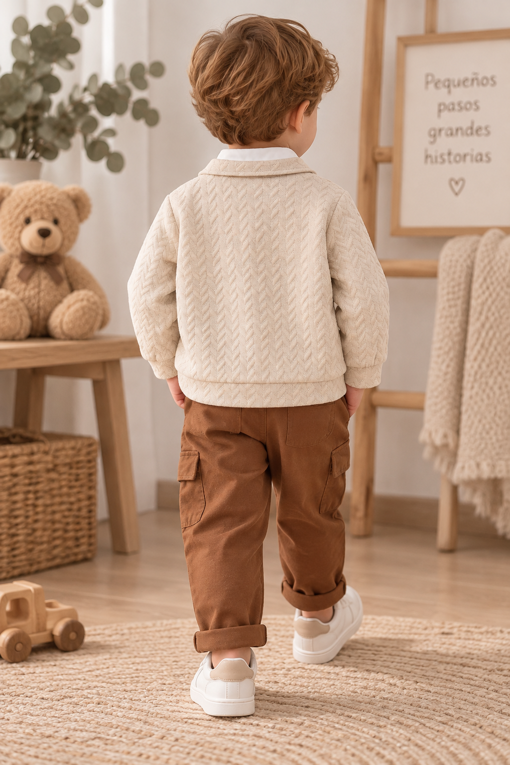 Conjunto Little Gentleman Beige & Chocolate