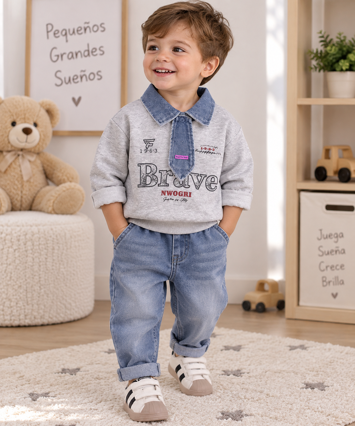 Conjunto de 2 Piezas para Bebé Niño con Corbata 💙👶