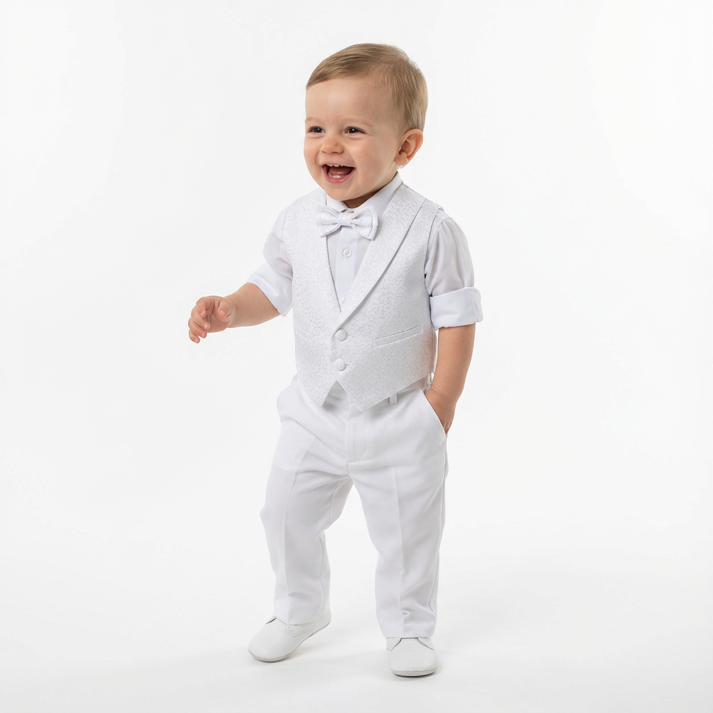 Archie pingüino traje blanco niño