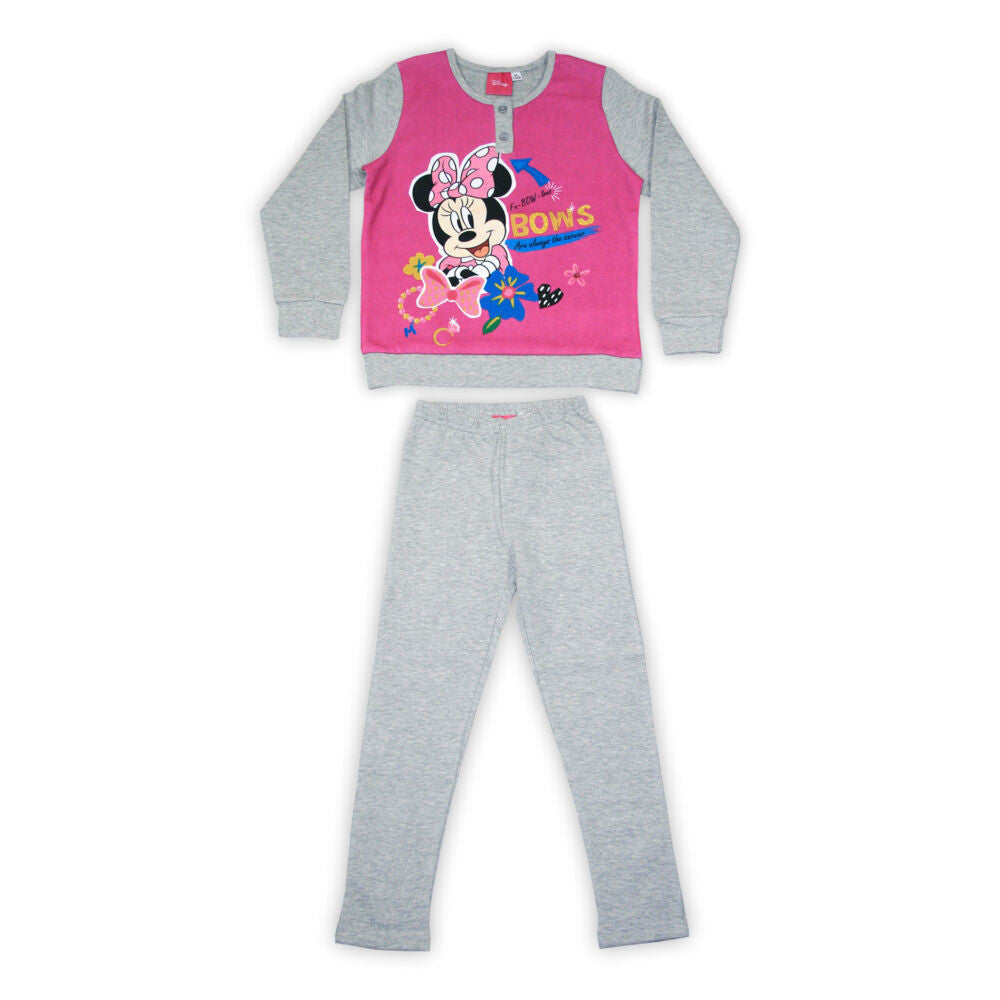 Pijama de Invierno Infantil Minnie Mouse - Gris y Rosa/Talla 140cm
