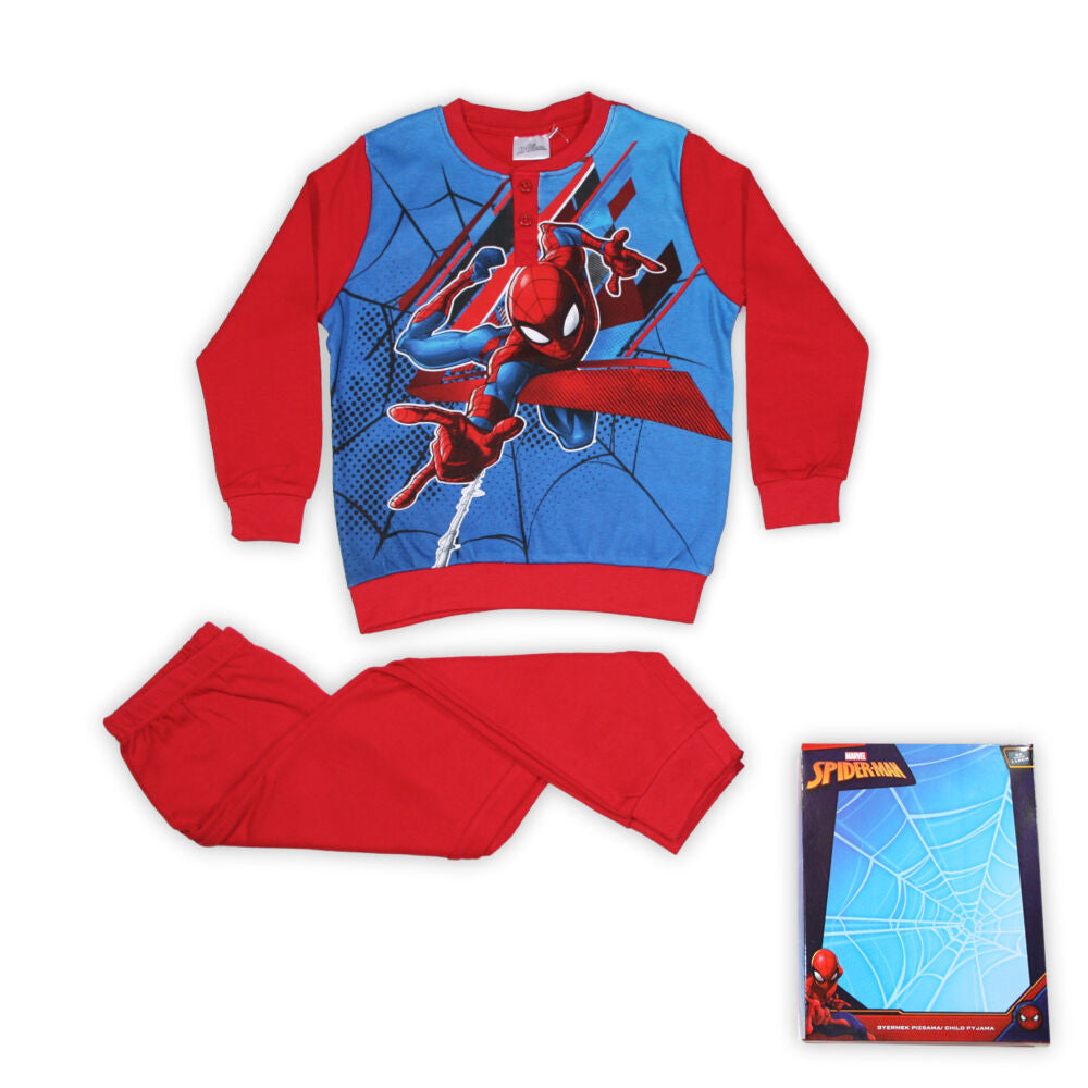 Pijama de Invierno Infantil Spiderman - Rojo y Azul/Talla 128